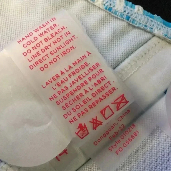 Lilly Pulitzer Womens 14 Aelin Bikini Top Turquoise Blue Gingham Print Ruffles - Picture 7 of 12